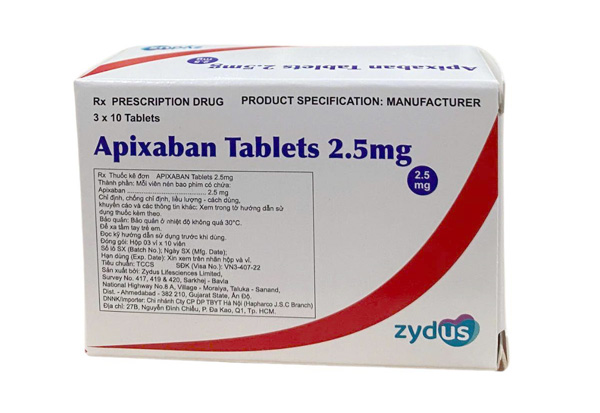 Apixaban 2,5mg được chứng minh có tác dụng làm giảm nguy cơ tái phát huyết khối tĩnh mạch